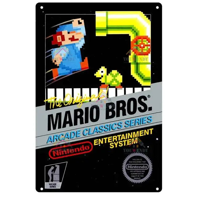 Poster Retro Video Game Metal · Decoración Setup Gamer y Escritorio