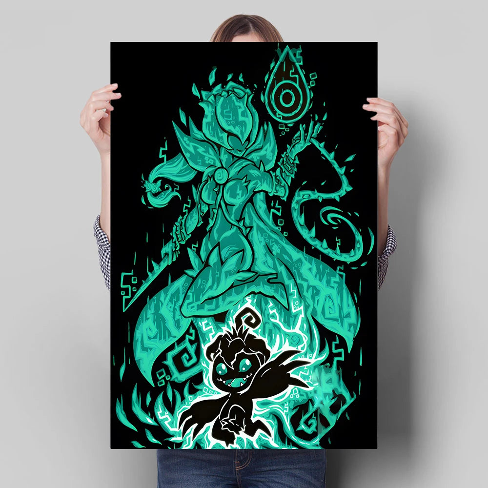 Poster Digimon Character Wall Hanging · Decoración Setup Gamer y Escritorio