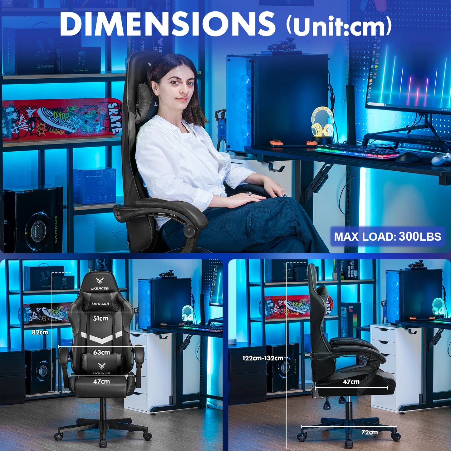 Silla Gaming LUCKRACER 132cm · Setup Gamer