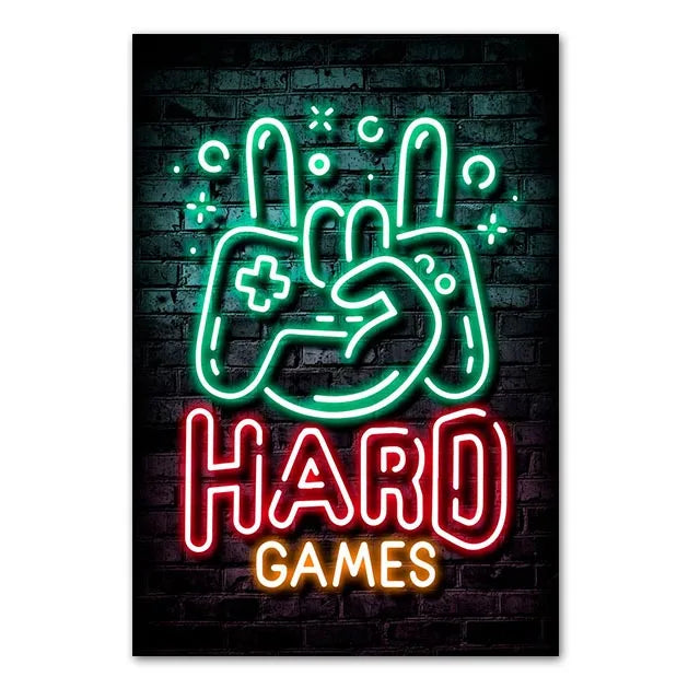 Neón LED Gaming Poster Digital · Iluminación Setup Gaming