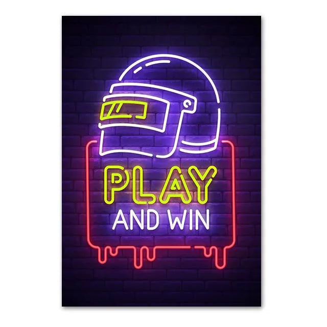 Neón LED Gaming Poster Digital · Iluminación Setup Gaming