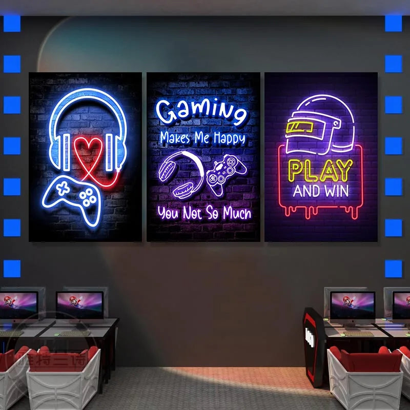 Neón LED Gaming Poster Digital · Iluminación Setup Gaming
