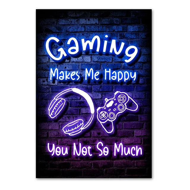 Neón LED Gaming Poster Digital · Iluminación Setup Gaming