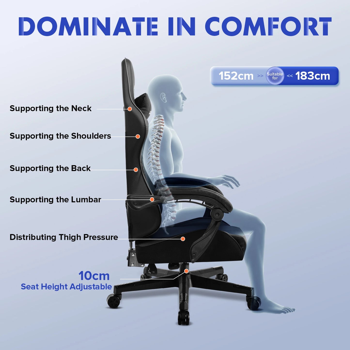 Silla Gaming LUCKRACER 132cm · Setup Gamer