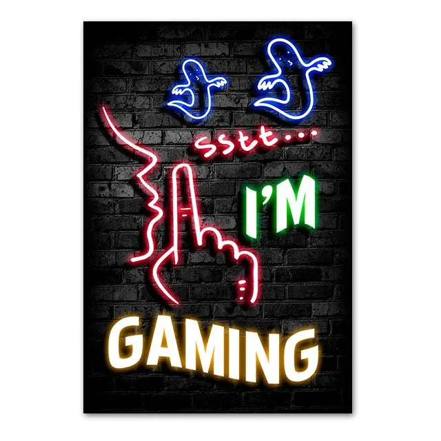 Neón LED Gaming Poster Digital · Iluminación Setup Gaming