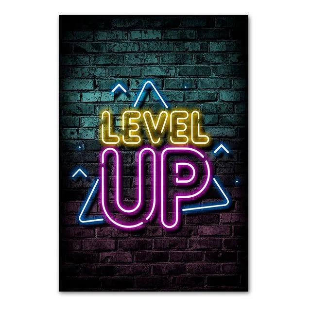 Neón LED Gaming Poster Digital · Iluminación Setup Gaming