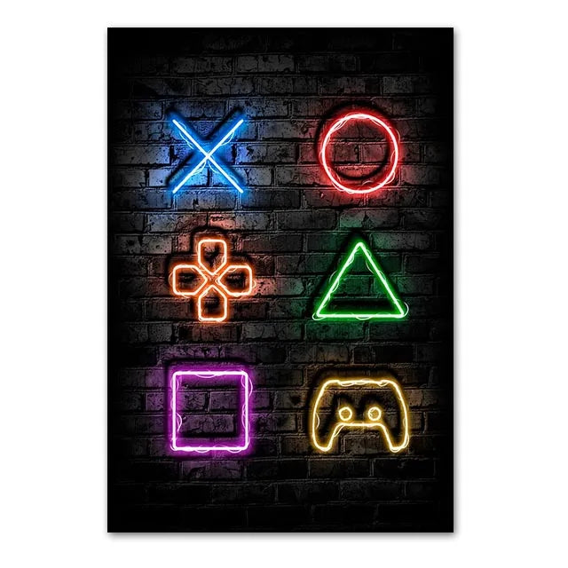 Neón LED Gaming Poster Digital · Iluminación Setup Gaming