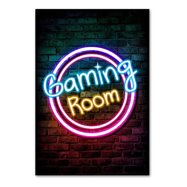 Neón LED Gaming Poster Digital · Iluminación Setup Gaming