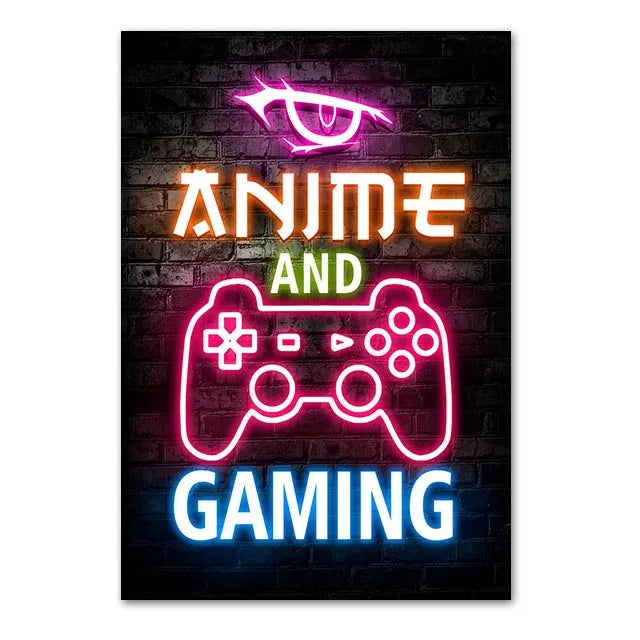 Neón LED Gaming Poster Digital · Iluminación Setup Gaming