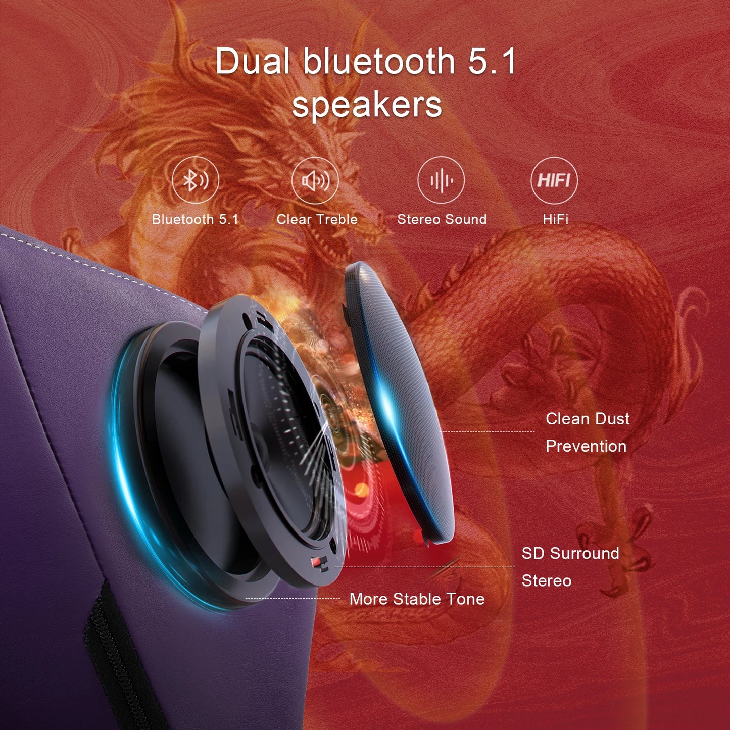 Altavoces GTPLAYER GTPLAYER Chair Speakers, · Sonido Gaming