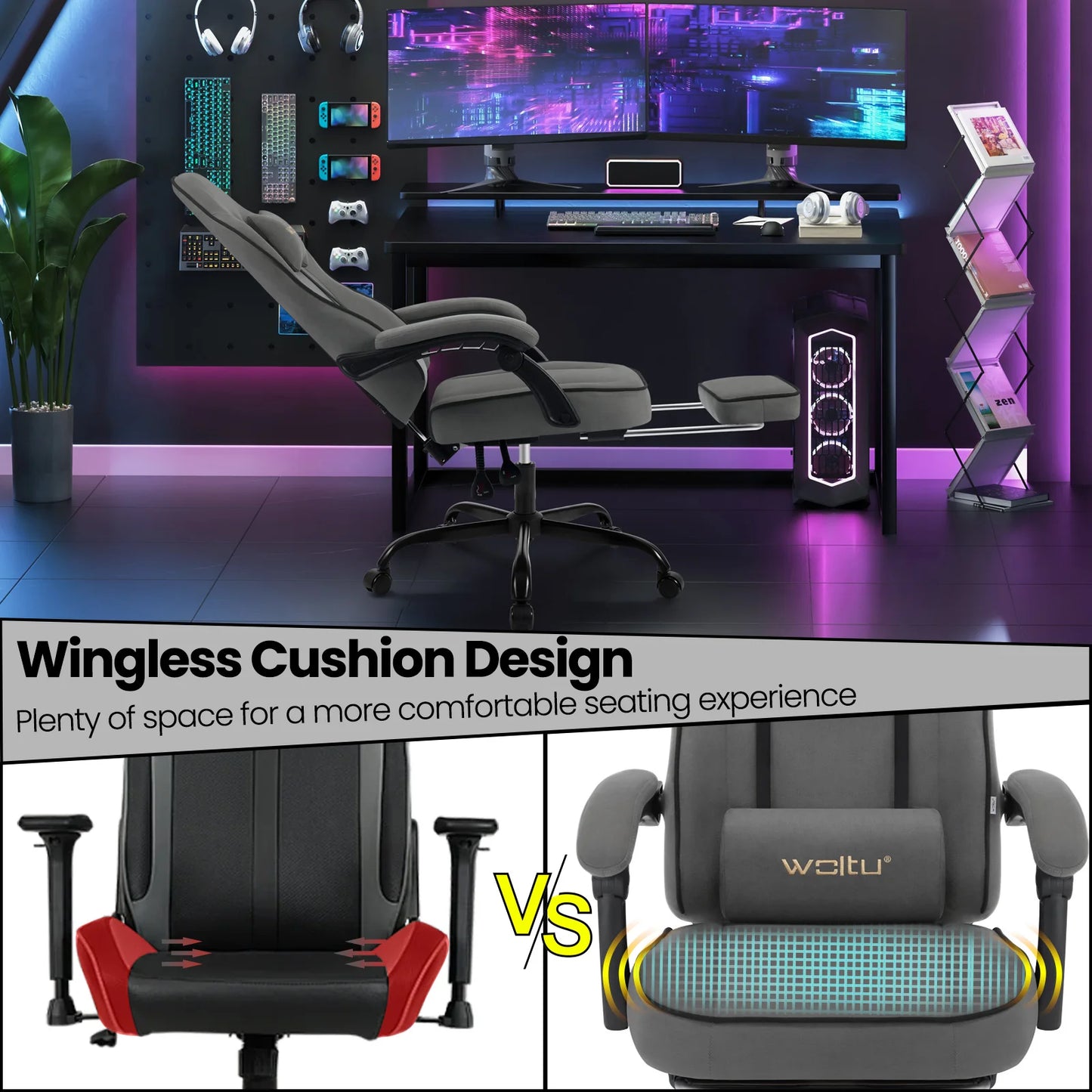 Silla Gaming WOLTU 49.5 cm · Setup Gamer