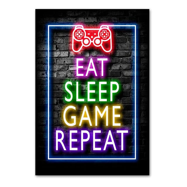 Neón LED Gaming Poster Digital · Iluminación Setup Gaming