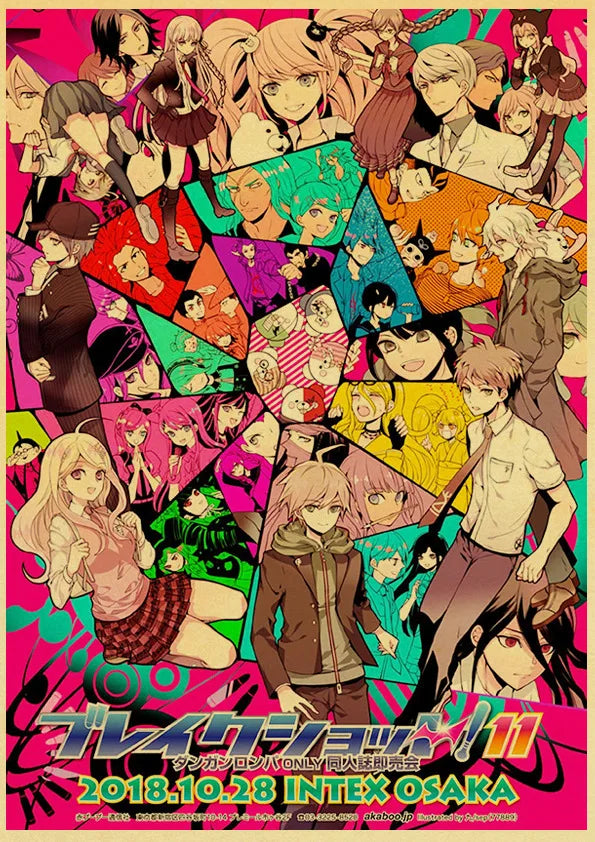 Poster Gmae Danganronpa Kraft Paper 30CM · Decoración Setup Gamer y Escritorio