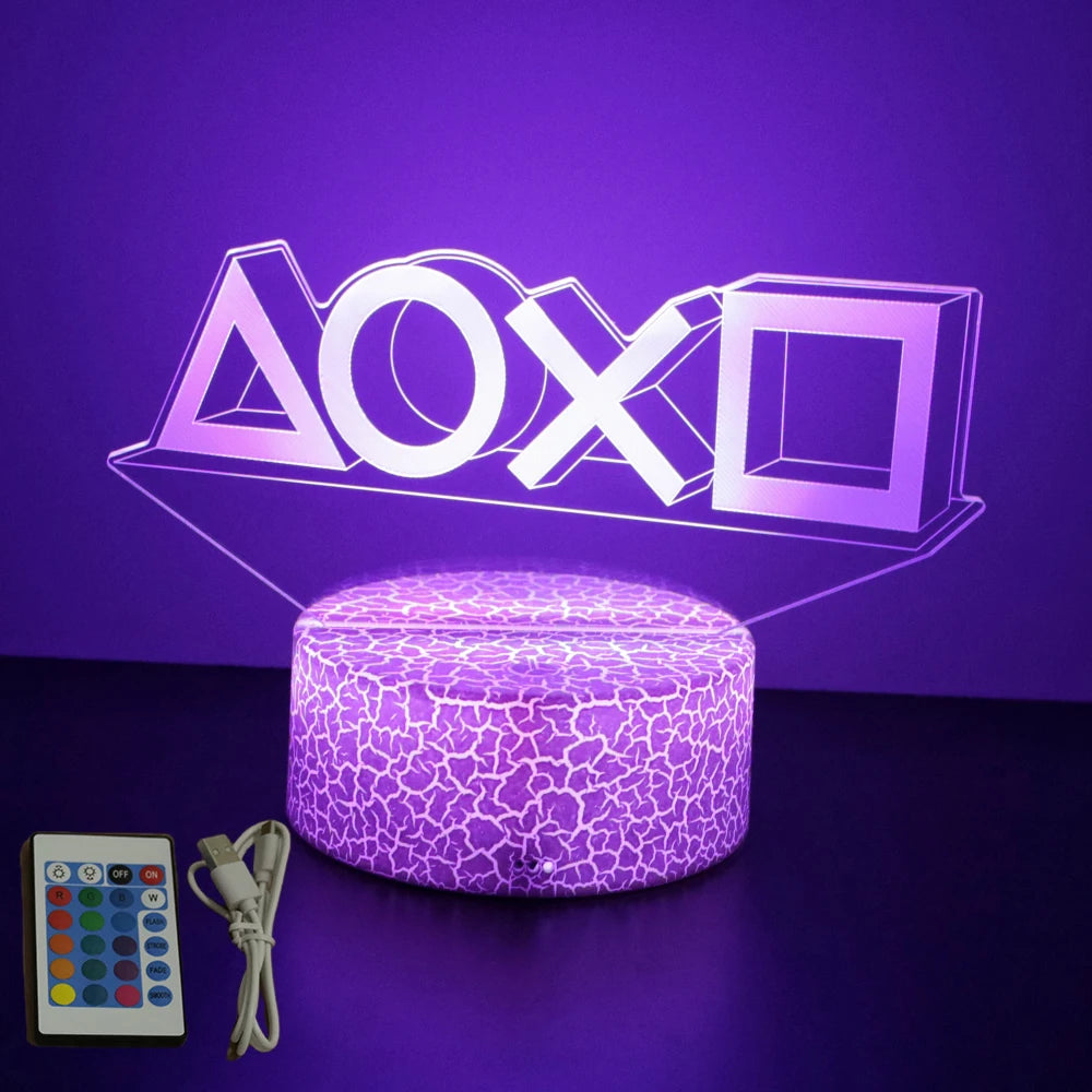 Neón LED GAMER 3D Night · Iluminación Setup Gaming 20cm