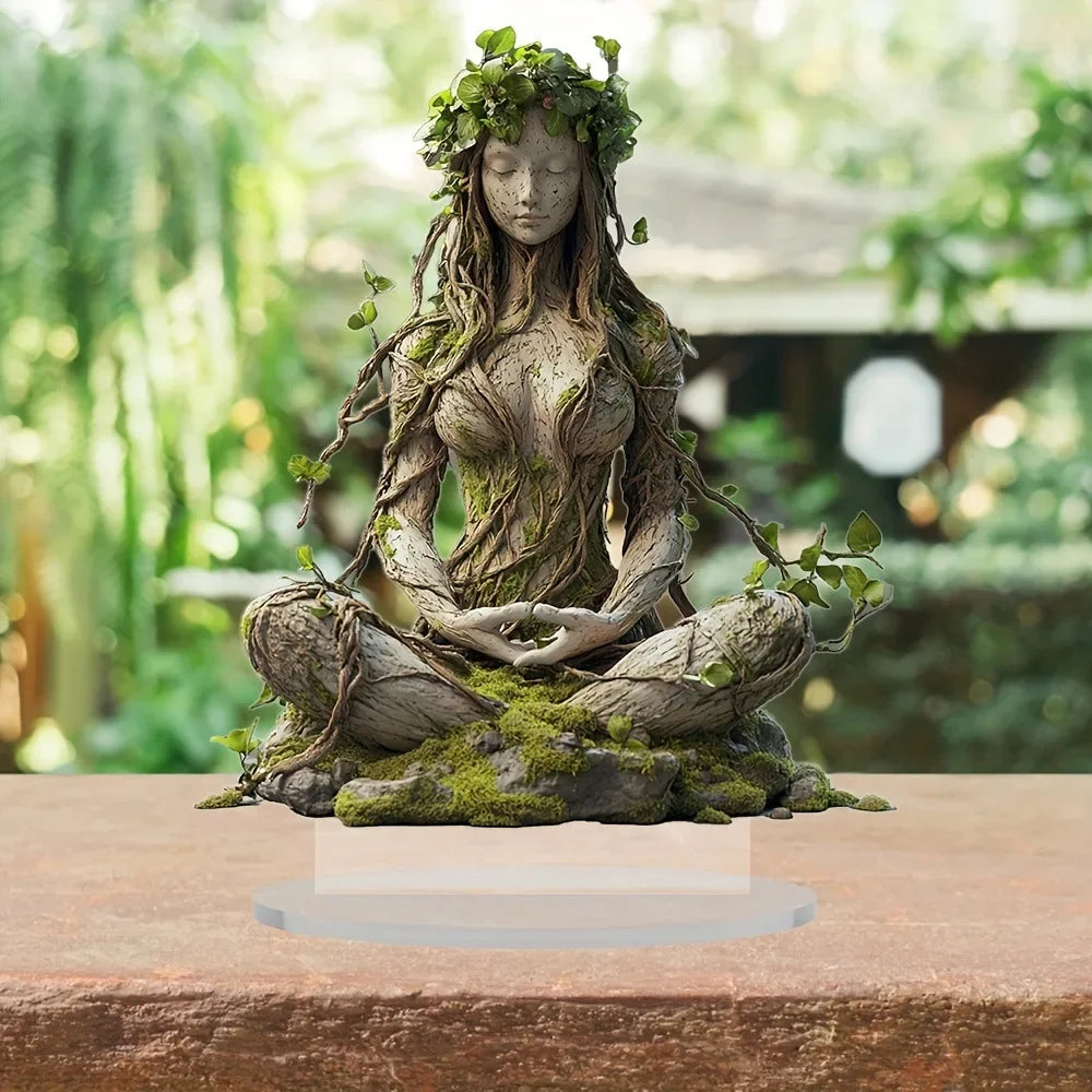 Figura Decorativa Metal Yoga Zen - Escultura Artística para Setup Gaming y Escritorio