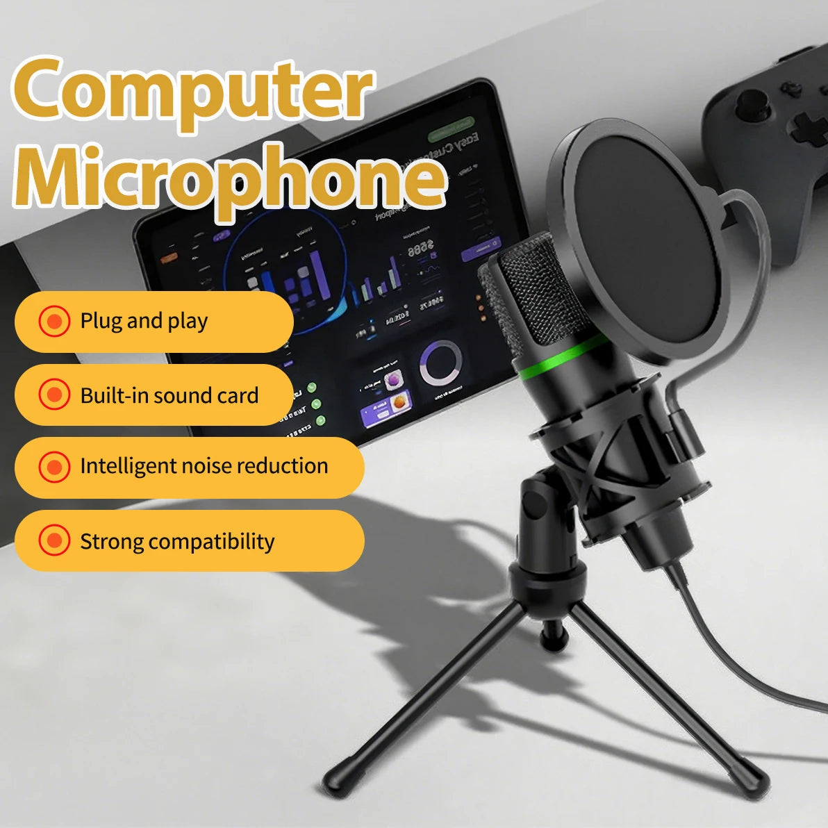 Micrófono Condenser Computer Laptop · Sonido Gaming