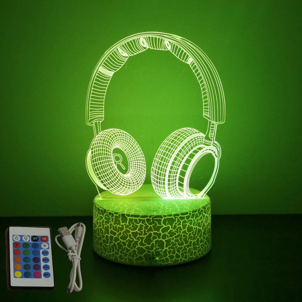 Neón LED GAMER 3D Night · Iluminación Setup Gaming 20cm