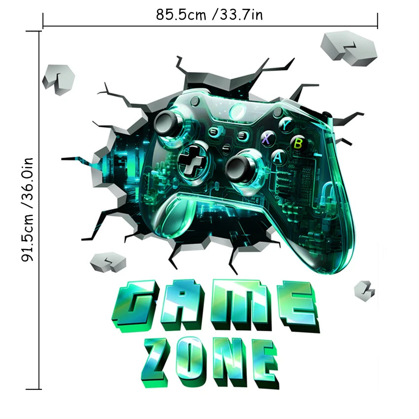 Poster Gaming Wall Hole Art · Decoración Setup Gamer y Escritorio