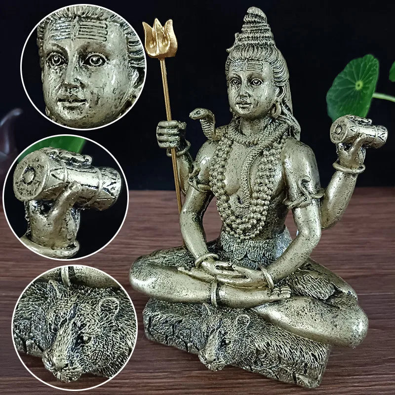 Figura Golden Shiva Hindu Ganesha 14 cm · Decoración Setup Gamer y Escritorio