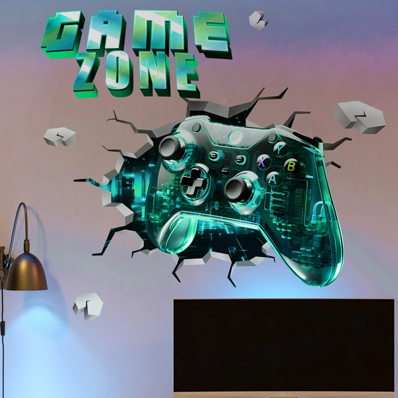 Poster Gaming Wall Hole Art · Decoración Setup Gamer y Escritorio