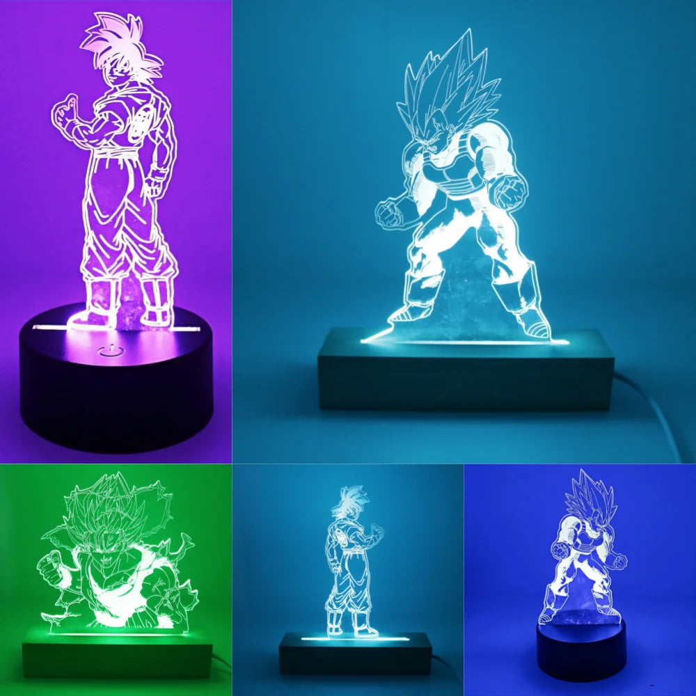 Lámpara LED Gaming Anime Goku · Iluminación Setup Gaming