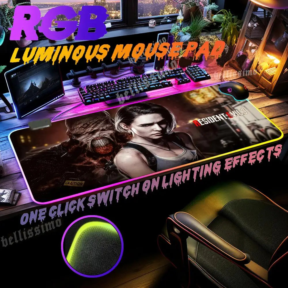 Alfombrilla Gaming RGB Resident Evil - Extended Mouse Pad Impermeable 70x40cm