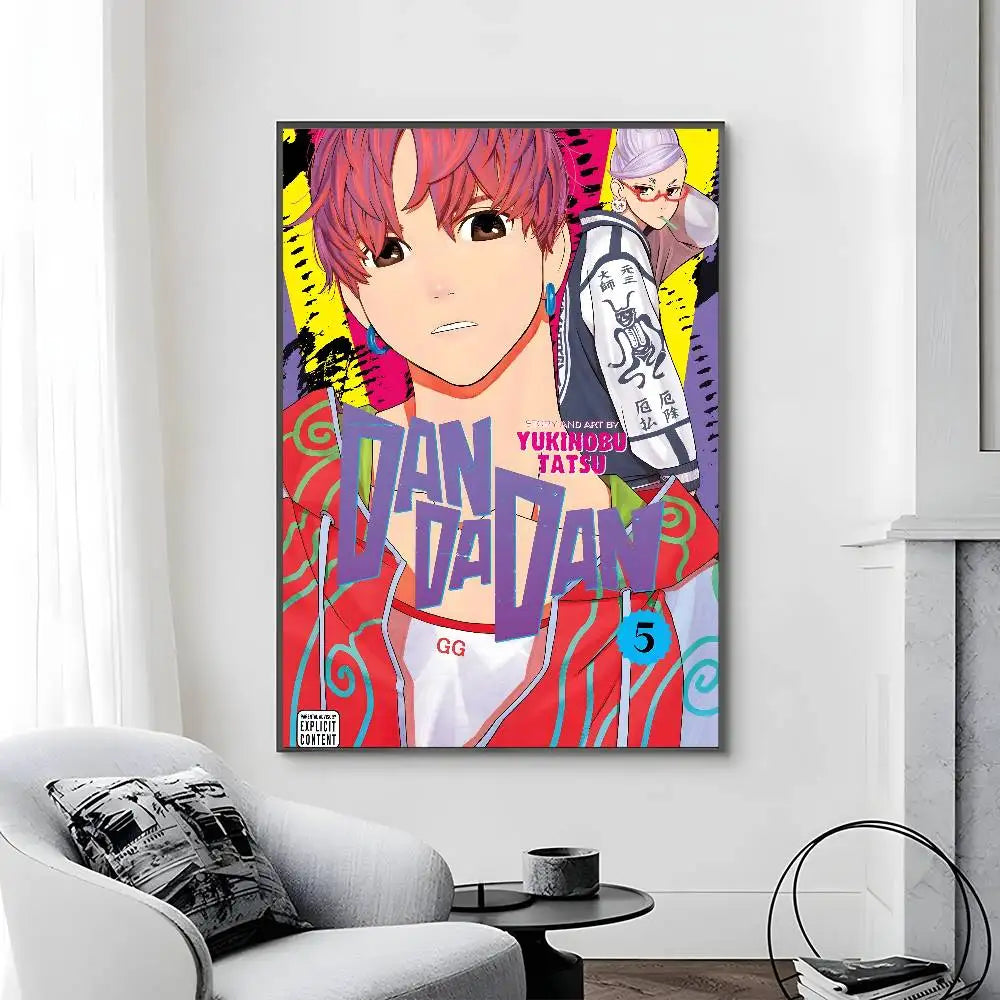 Poster Dandandan painting with prints · Decoración Setup Gamer y Escritorio