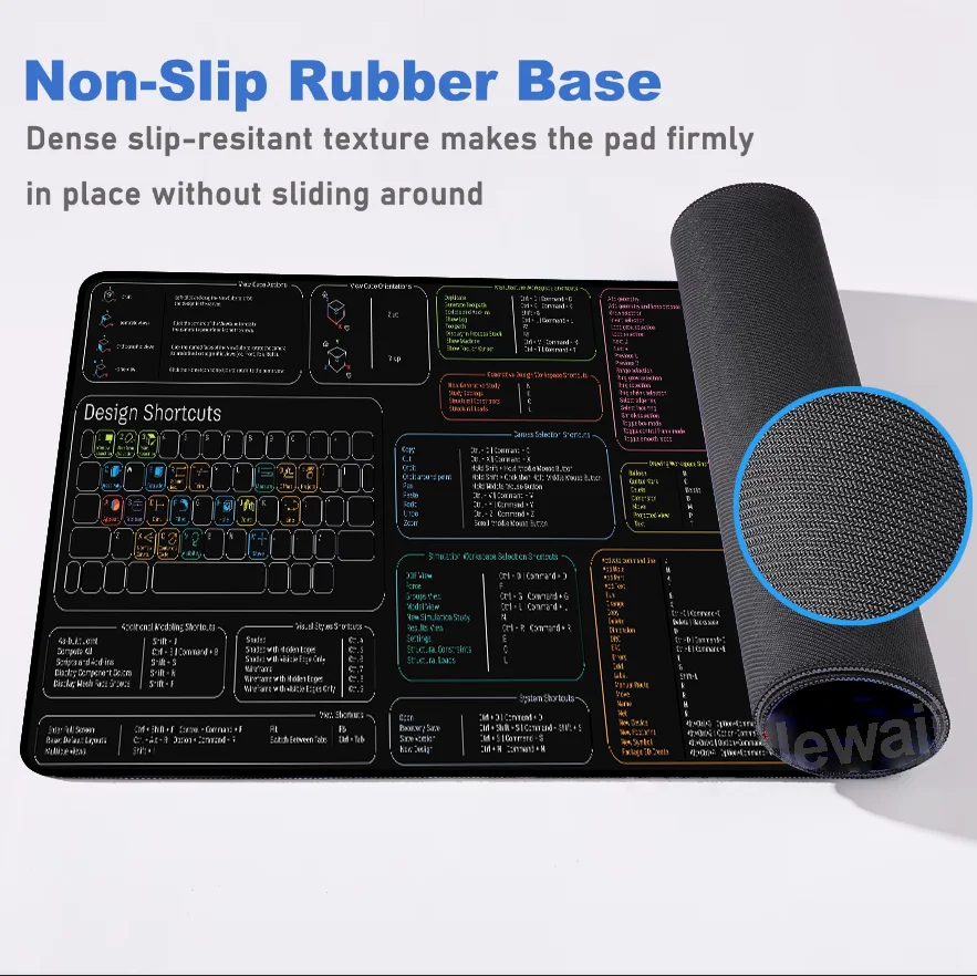 Alfombrilla Gaming XXL AUTODESK · Mouse Pad con Atajos para Programadores Setup Gamer