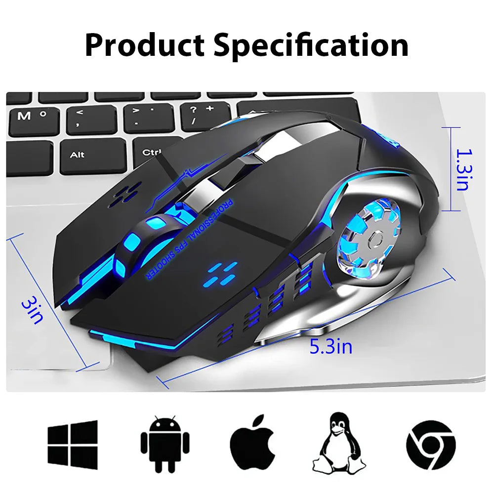 Ratón Inalámbrico Recargable READYYEAH RGB