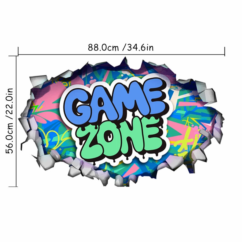 Poster Gaming Wall Hole Art · Decoración Setup Gamer y Escritorio