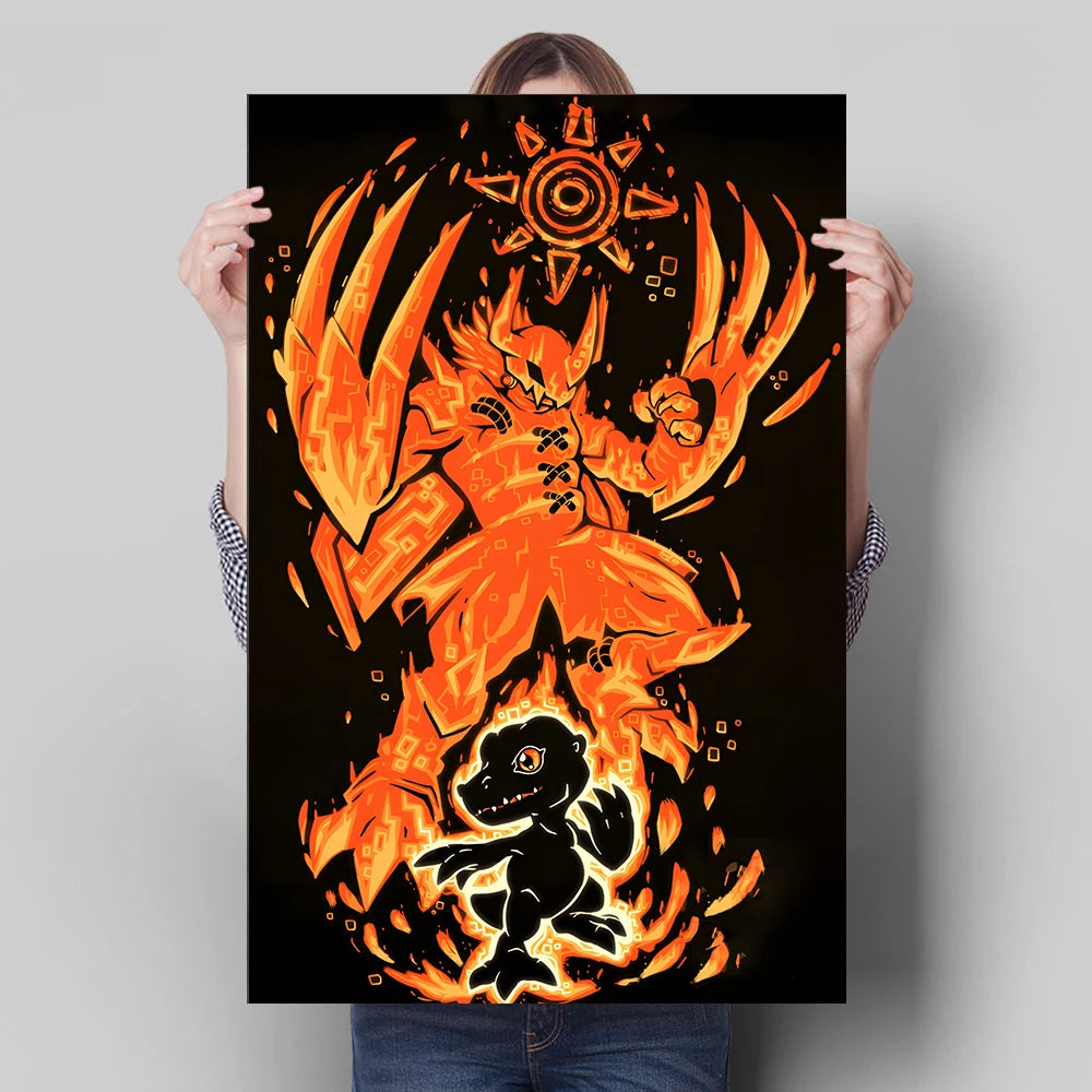 Poster Digimon Character Wall Hanging · Decoración Setup Gamer y Escritorio