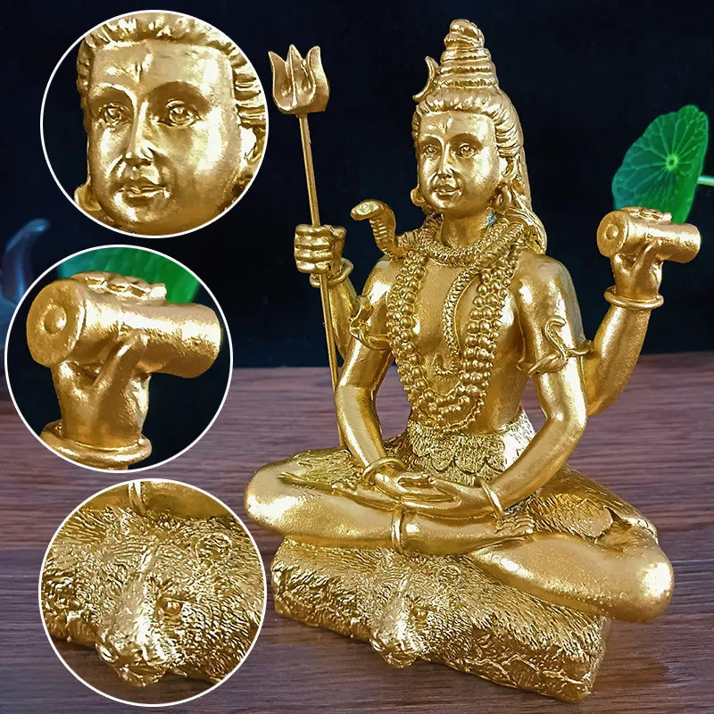 Figura Golden Shiva Hindu Ganesha 14 cm · Decoración Setup Gamer y Escritorio