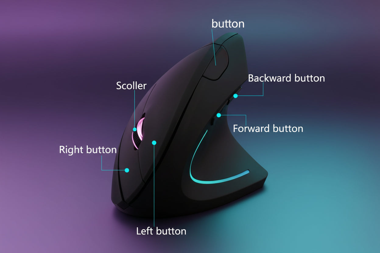 Ratón Vertical Inalámbrico 2.4 GHz Ergonomico