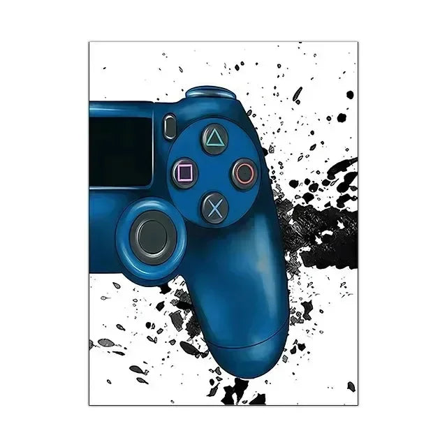 Poster Game Gaming Room Gamepad · Decoración Setup Gamer y Escritorio