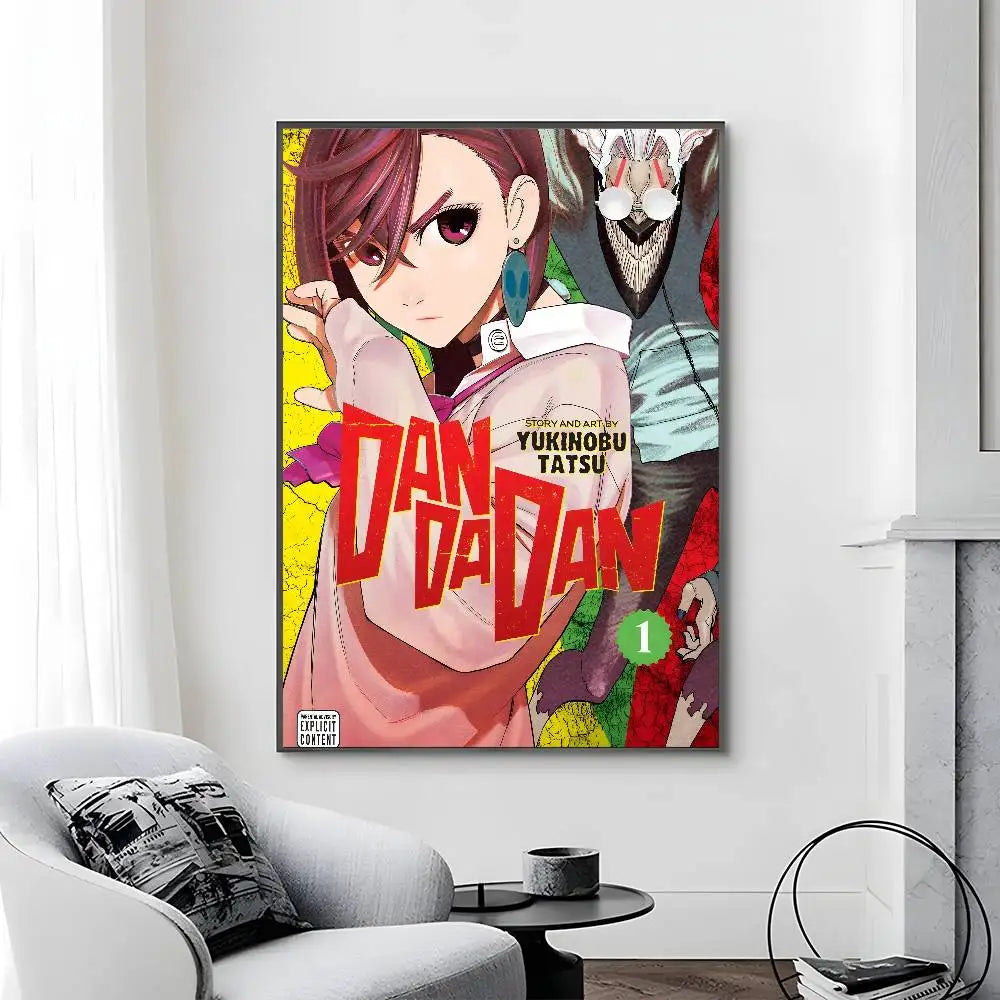 Poster Dandandan painting with prints · Decoración Setup Gamer y Escritorio