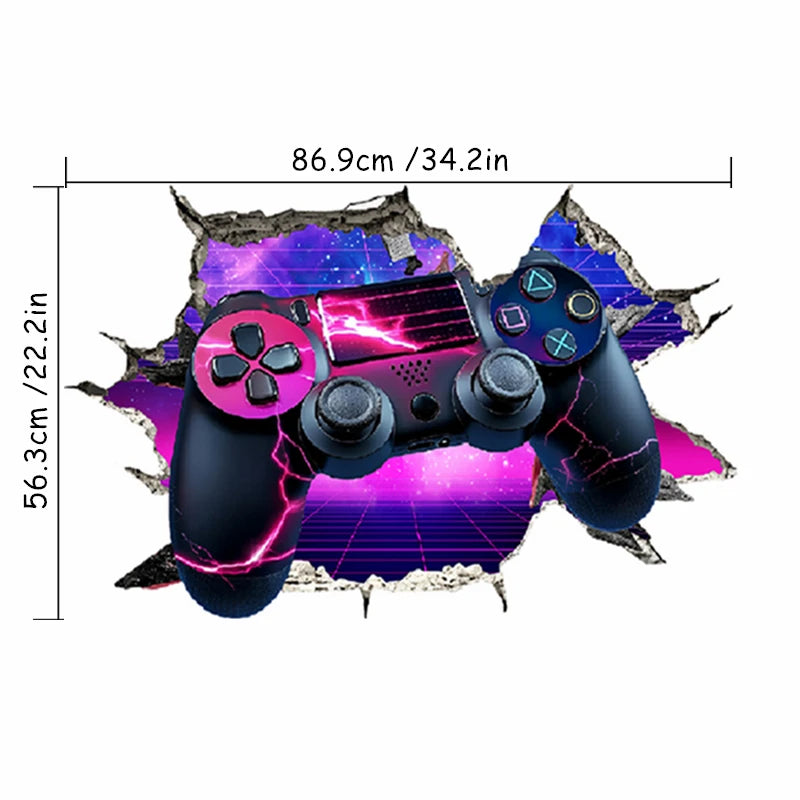 Poster Gaming Wall Hole Art · Decoración Setup Gamer y Escritorio