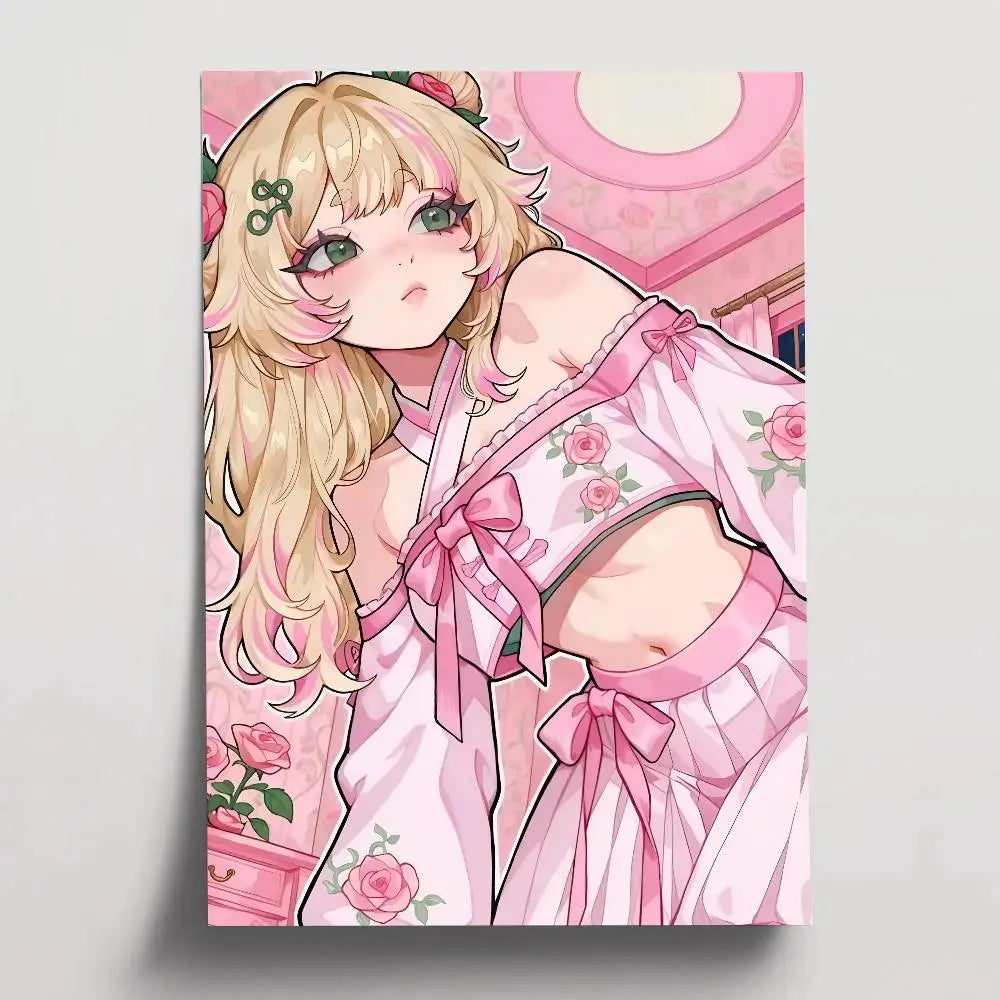 Poster Girl Posters Paintings Study · Decoración Setup Gamer y Escritorio