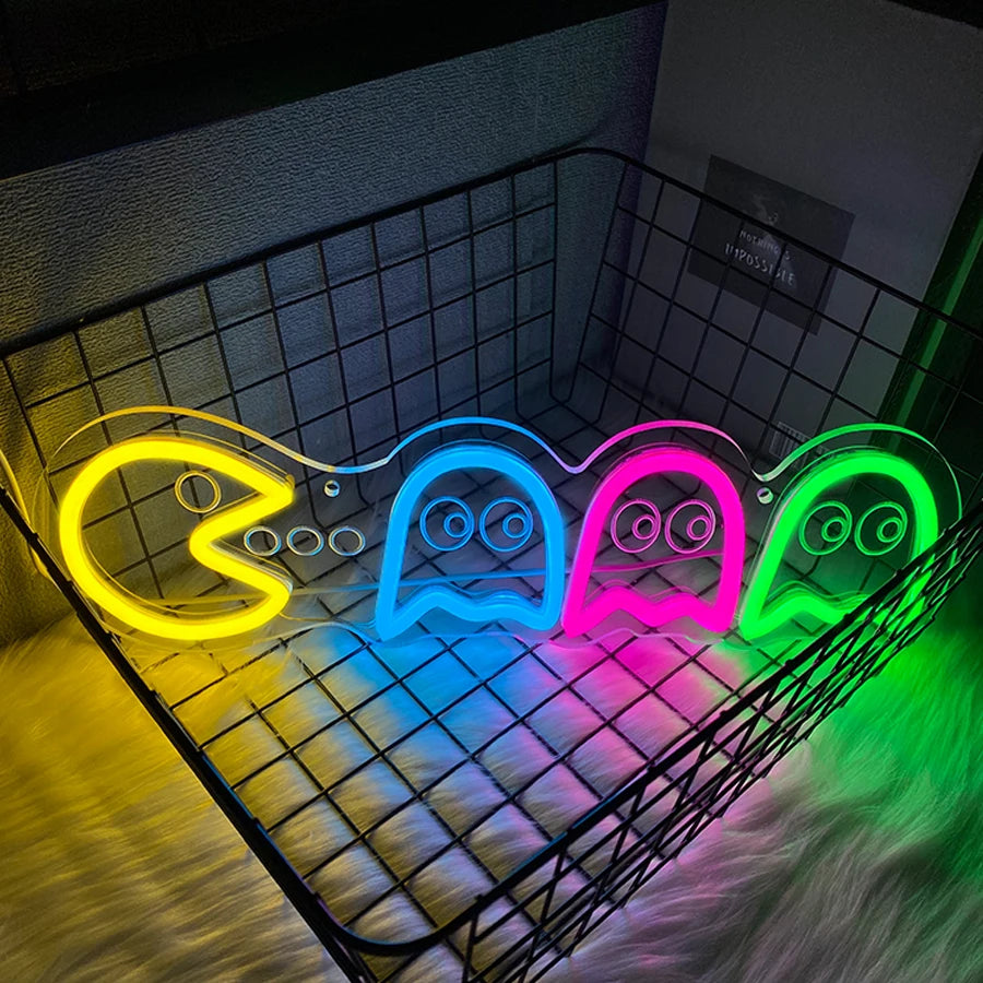 Neón LED Game Cartoon Icon · Iluminación Setup Gaming