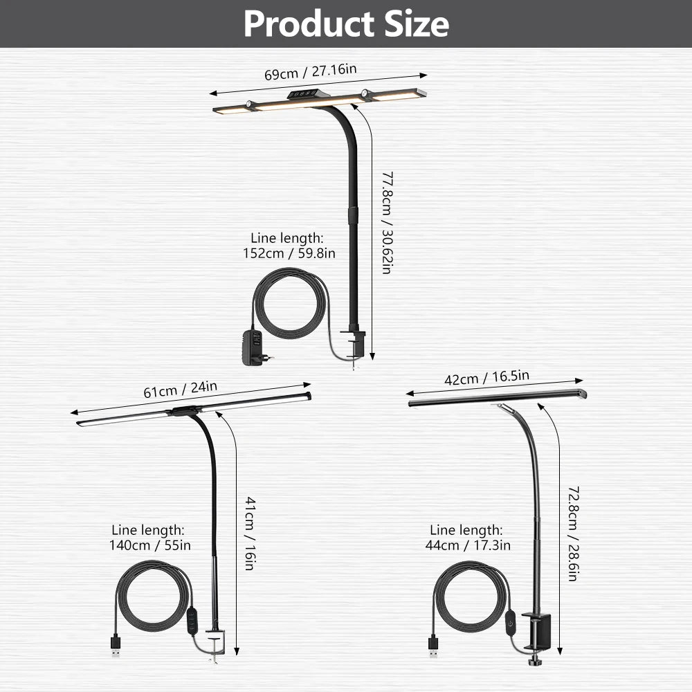 Lámpara LED de Escritorio con Brazo Flexible - Regulable con Protección Ocular