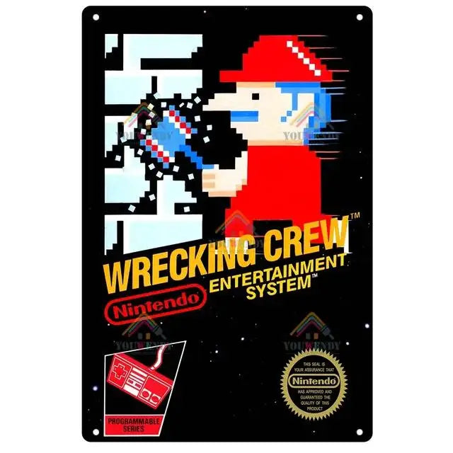 Poster Retro Video Game Metal · Decoración Setup Gamer y Escritorio