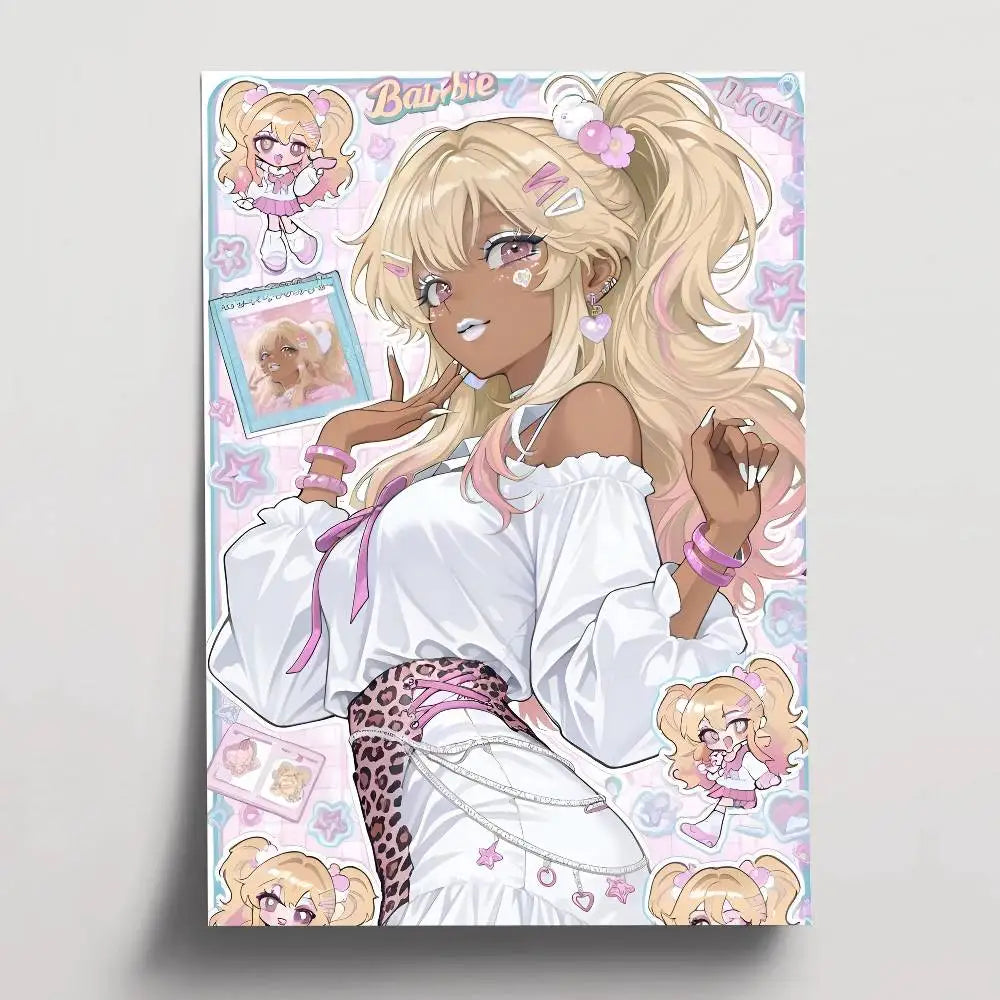 Poster Girl Posters Paintings Study · Decoración Setup Gamer y Escritorio
