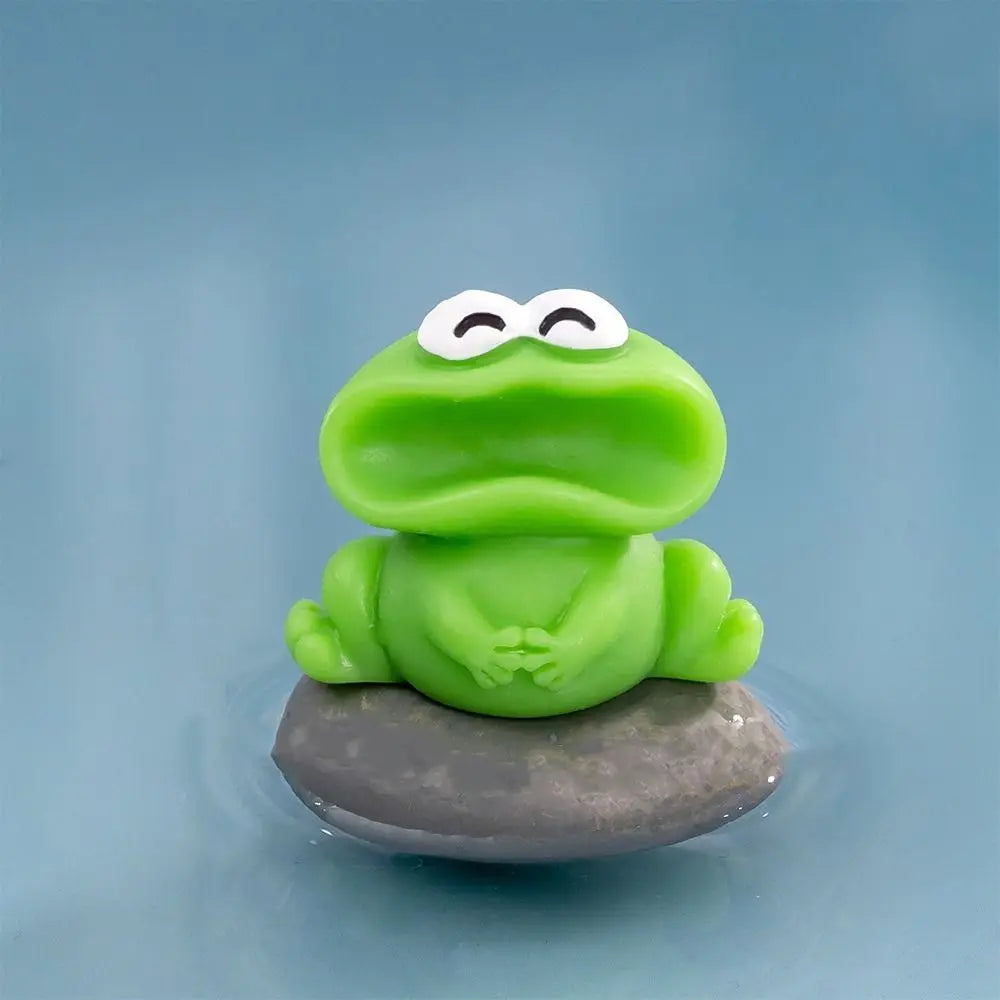 Figura Decorativa Ranas Cantoras de Resina - Ornamento Kawaii para Escritorio