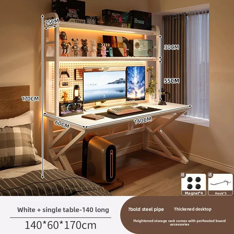 Escritorio Gamer Ergonómico con Estantería Pro