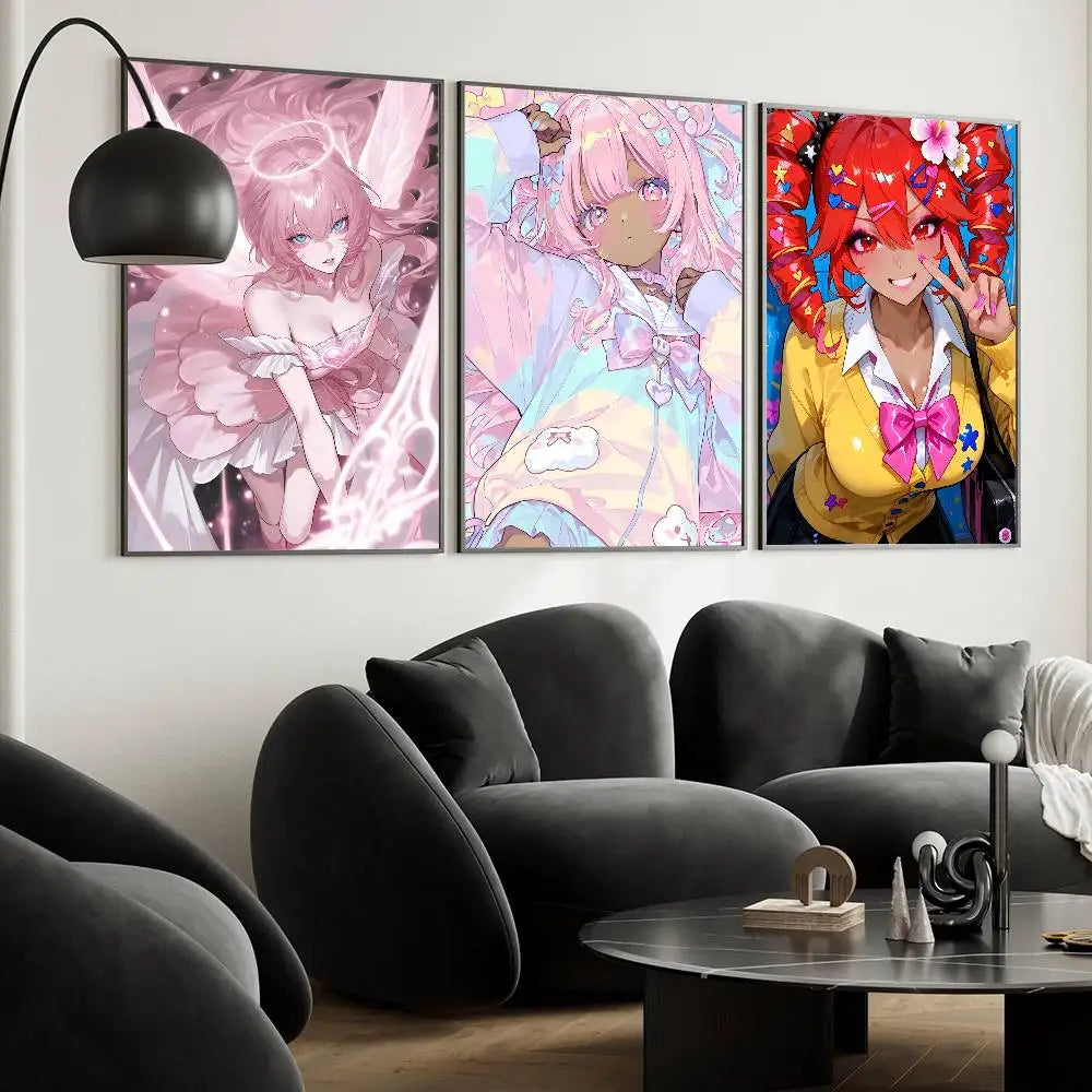 Poster Girl Posters Paintings Study · Decoración Setup Gamer y Escritorio