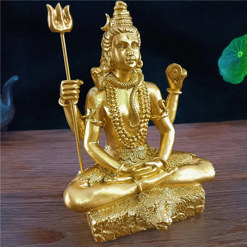 Figura Golden Shiva Hindu Ganesha 14 cm · Decoración Setup Gamer y Escritorio