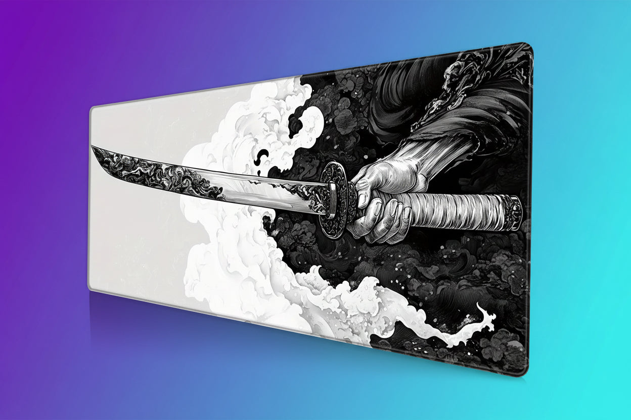 Alfombrilla Gaming Samurái Japonés - Extended Mouse Pad Lavable Premium 60x30cm