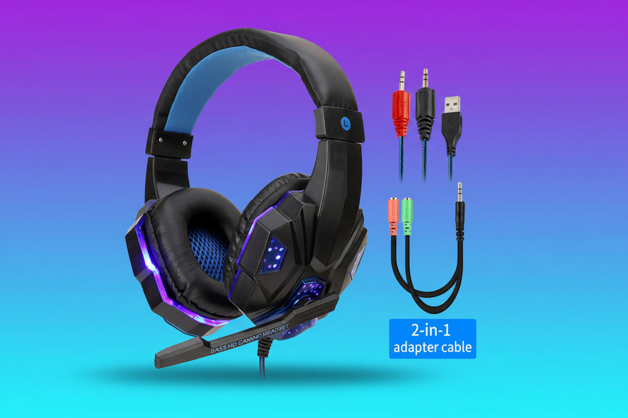 Auriculares Gamer con Micrófono y Luz LED