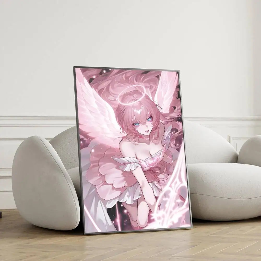Poster Girl Posters Paintings Study · Decoración Setup Gamer y Escritorio