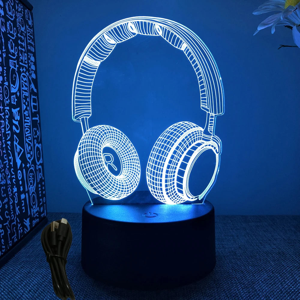 Neón LED GAMER 3D Night · Iluminación Setup Gaming 20cm