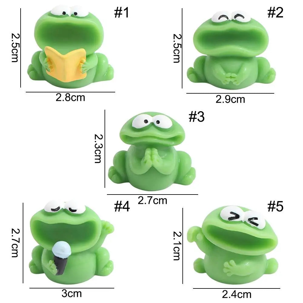 Figura Decorativa Ranas Cantoras de Resina - Ornamento Kawaii para Escritorio